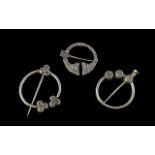 A Collection Of Antique Scottish Cloak Pins Three items in total,