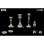 A Small Mixed Lot To include a silver three piece condiment set, all hallmarked Birmingham - 1960,