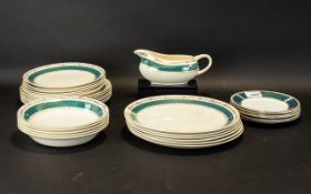 A 30 Piece Part Dinner Service, Mixed Patterns. Elizabethan Lucerne Pattern, And Similar Crown Ducal