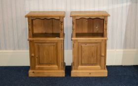 A Pair of Pine Bedside Cabinets Height 30 ", 18" x 12". Please see image.