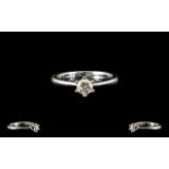 18ct White Gold - Top Quality Single Stone Diamond Ring,