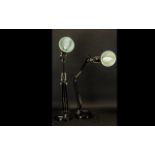 A Pair of Early 20th Century Style Angle Poise Lamps Two 1920/1930's style black lacquer table