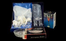 A Collection of Boxed Glass Ware to include Michaelangelo set of 6 wine glasses,
