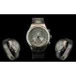 Swatch - Irony High Precision Steel Chronograph Gents Wrist Watch. Date 1995.