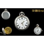 Victorian Period - Nice Quality Pair Cased Silver Pocket Watch with White Porcelain Dial,