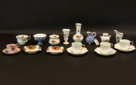 A Small Collection of Pottery (21 pieces in total) comprising Royal Albert 'Old Country Roses' bud