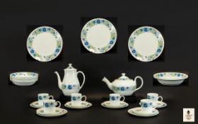 Wedgwood Clementine Pattern Dinner Service To include six dinner plates, side plates and bowls,