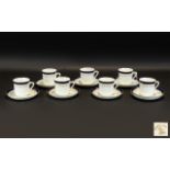 Balmoral China Staffordshire Part Tea Set Comprising seven cups and eight saucers,