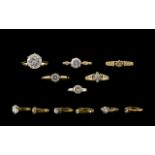 A Collection Of Six 9ct And CZ Set Dress Rings Each fully hallmarked for 9ct, two size O,