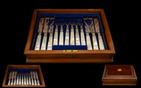 Elkington & Co Superb Quality Set of Silver Plated Desert Cutlery,