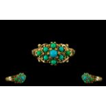 A 9ct Gold Turquoise Set Dress Ring Fully hallmarked to shank 375 9ct gold, ring size O.