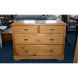 A Pine Chest of Drawers comprising two drawers above two long drawers. Width 39", Height 32".