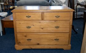 A Pine Chest of Drawers comprising two drawers above two long drawers. Width 39", Height 32".