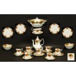 Royal Albert 'Old Country Roses' Tea/Dinner Service comprises Tea Pot, 11 teacups, saucers and