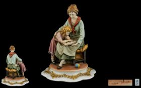 Tyche Tosca Capodimonte Figure Group Signed to base, blue crown factory mark to underside,