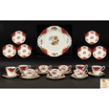 Paragon 'Rockingham' Part Tea Service comprises 6 bowl-shaped tea cups and saucers, 4 side plates,
