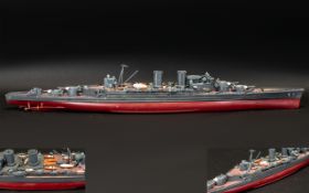 British Model War Ship. 27 inches in length.