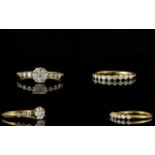 18ct Yellow Gold - Attractive and Well Designed Diamond Set Dress Rings ( 2 ) To be Worn Together.