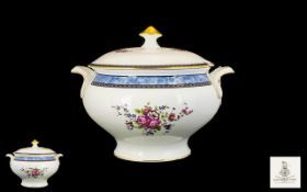 Royal Doulton Very Large Twin Handle Lidded Tureen 'Centennial Rose' H5256 Circa 1997, raised on