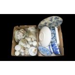 Two Boxes Containing A Quantity Of 20th Century Porcelain Contains various tea services,