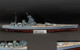 HMS Nelson British Model War Ship. 110 cms in length.