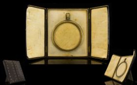Antique Period Fine Quality Silver and Enamel Circular Miniature Photo / Portrait Frame, Within a
