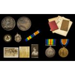 Military Interest Two WWI Medals Awarded To 37206 PTE E L Smith R Lanc R Together with related