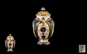 Royal Crown Derby Old Imari Vase And Cover Baluster form vase circa 19th century, marked to base,