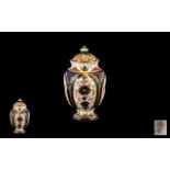 Royal Crown Derby Old Imari Vase And Cover Baluster form vase circa 19th century, marked to base,