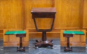 Late 19th/Early 20thC Card Table mahogany table with small central drawer,