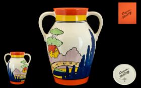 Wedgwood Ltd and Numbered Edition Hand Painted Orange Roof Cottage Design Lotus Jug with Double