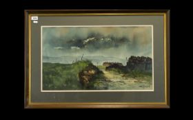 Ashley Jackson (British 1940-) Untitled (Farm Nr Pole Moor) Watercolour On Paper Framed and glazed,
