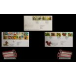 Three Small First Day Cover Albums With Close On One Hundred Varied Stamp Covers. There are some