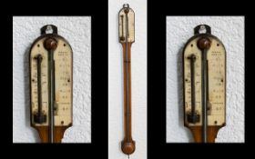 Victorian Period Oak Stick Barometer, Ma
