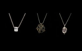 Three Sterling Silver Necklaces to inclu