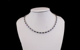 A Silver And Stone Set Collar Necklace F