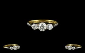 18ct Gold and Platinum 3 Stone Diamond S