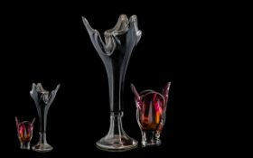 Two Murano Style Glass Vases Abstract fo