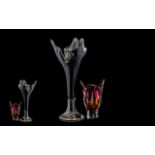 Two Murano Style Glass Vases Abstract fo