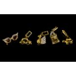 A Collection Of Five 9ct Gold And Diamon