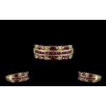 Ladies 9ct Gold Attractive Ruby and Diam