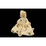 A Vintage Wax Doll Handmade doll with wi