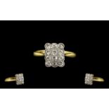 18ct Gold and Platinum - Attractive Diam