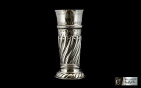 Victorian Period Arts and Crafts Style Vase with Fluted Column and Base.