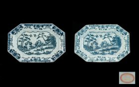 A PAIR OF JOHN OR JANE PENNINGTON SMALL PLATTERS, CIRCA 1780-90 Of octagonal form,