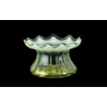 James Powell Whitefriars Opalescent Vaseline Glass Bowl, Diameter 6 Inches, Height 3.