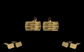 Gents 9ct Gold Pair of Cufflinks of Pleasing Quality and Appearance. Hallmark Birmingham 1966.