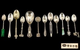 A Small But Excellent Collection of Old and Vintage Silver and Silver Plated Small Spoons ( 11 ) In