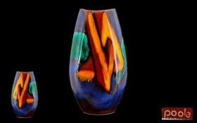 Poole Delphis Vase. c.1970's. Strong Colours, Height 10 Inches - 25 cm.