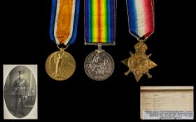 A Collection Of Three WWI Military Medals Each awarded to 2339 Pte John Rowlandson - West & Cumb Y.